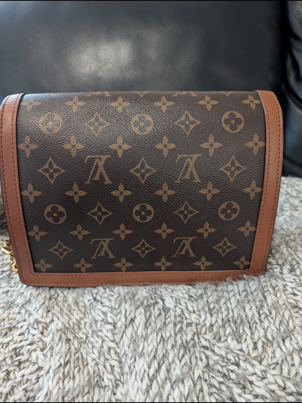 Louis Vuitton 2019 Monogram Dauphine Crossbody Bag Gold Chain Strap - Picture 5 of 17